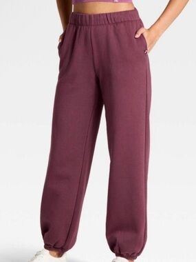 JoyLab Women's Cozy High‑Waist Jogger Pants - Burgundy
